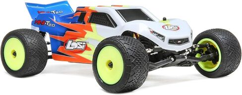 Losi 1/18 Mini-T 2.0 2 عجلة قيادة استاد RC شاحنة مصقولة جاهزة للتشغيل شاحن استقبال البطارية وجهاز الإرسال متضمن أحمر/أبيض LOS01015T1 in Kuwait