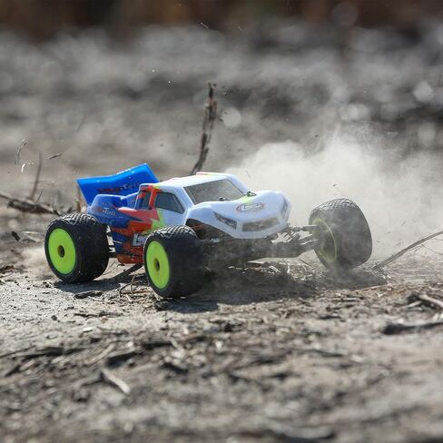 Losi 1/18 Mini-T 2.0 2 عجلة قيادة استاد RC شاحنة مصقولة جاهزة للتشغيل شاحن استقبال البطارية وجهاز الإرسال متضمن أحمر/أبيض LOS01015T1 in Kuwait