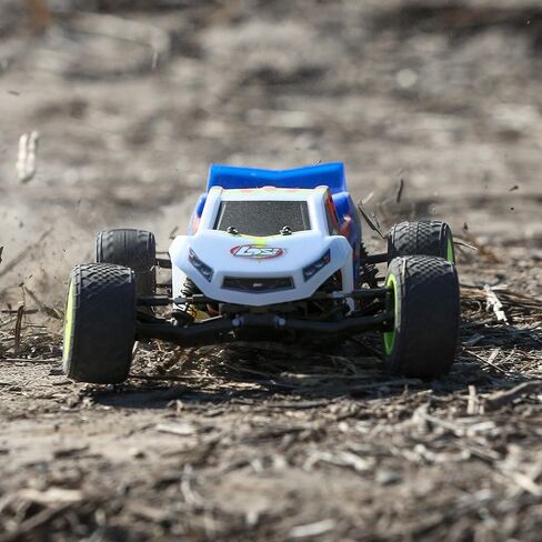 Losi 1/18 Mini-T 2.0 2 عجلة قيادة استاد RC شاحنة مصقولة جاهزة للتشغيل شاحن استقبال البطارية وجهاز الإرسال متضمن أحمر/أبيض LOS01015T1 in Kuwait