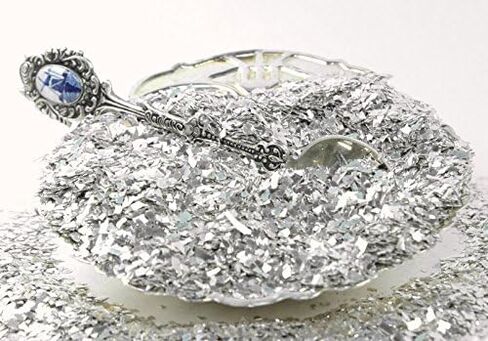 Meyer Imports Crushed Glass Glitter for Arts and Crafts - Broken Glass German Glitter for Resin Craft Art/Tumblers/Nail Art/DIY Jewelry Making Decoration - 2.2 Pounds - Silver in Kuwait
