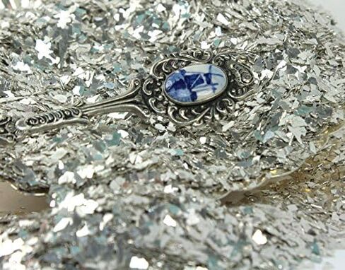 Meyer Imports Crushed Glass Glitter for Arts and Crafts - Broken Glass German Glitter for Resin Craft Art/Tumblers/Nail Art/DIY Jewelry Making Decoration - 2.2 Pounds - Silver in Kuwait