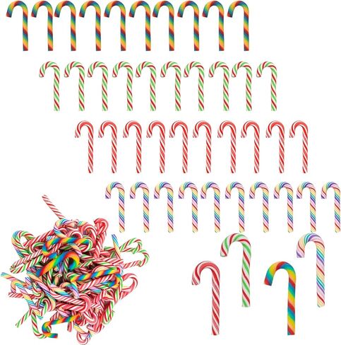 زينة حلوى الكريسماس للحرف اليدوية بالوان قوس قزح صغيرة عصا حلوى صناعية عصا عيد الميلاد بدون ثقب للتعليق اكسسوارات الحديقة بنفسك ديكور الكريسماس حافظة الهاتف in Kuwait