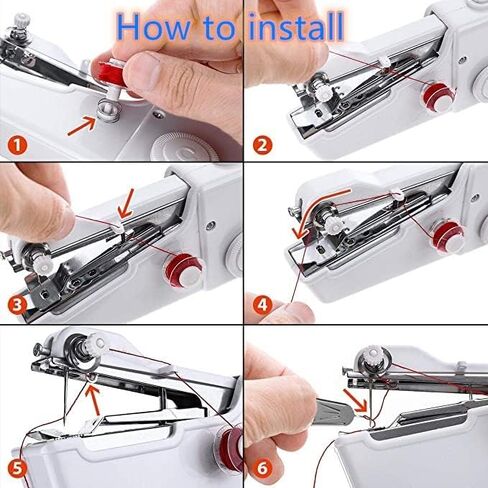 29 Pcs Handheld Sewing Machine, Mini Sewing Machines, Hand Cordless Sewing Tool,Easy-to-operate, More Friendly to the Handicapped, Portable Sewing Threads Kit for DIY Fabrics Clothes Home Travel in Saudi Arabia