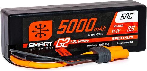 Spektrum 11.1V 5000mAh 3S 50C Smart LiPo G2 Hard Case: IC5, SPMX53S50H5 in Saudi Arabia