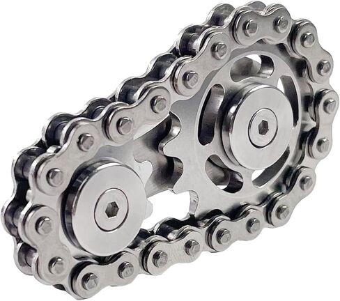Bike Chain Gear Fidget Spinner, Metal Sprocket Chain Fidget Toy, Stress Anxiety Relief Fidget Toy, Focus Finger Spinning Toy, Stainless Steel Mechanics W/Smooth Bearings EDC Novelty Toy in Kuwait