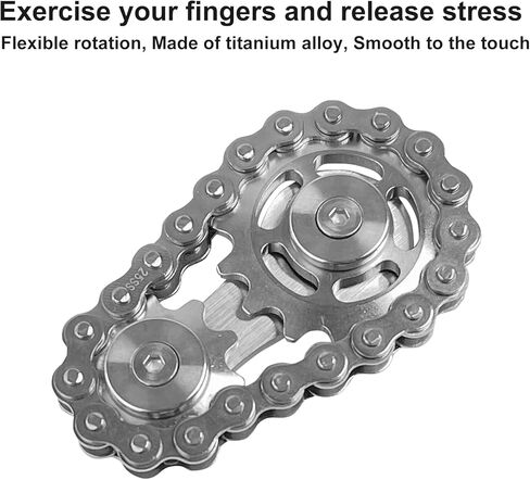 Bike Chain Gear Fidget Spinner, Metal Sprocket Chain Fidget Toy, Stress Anxiety Relief Fidget Toy, Focus Finger Spinning Toy, Stainless Steel Mechanics W/Smooth Bearings EDC Novelty Toy in Kuwait