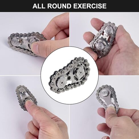 Bike Chain Gear Fidget Spinner, Metal Sprocket Chain Fidget Toy, Stress Anxiety Relief Fidget Toy, Focus Finger Spinning Toy, Stainless Steel Mechanics W/Smooth Bearings EDC Novelty Toy in Kuwait