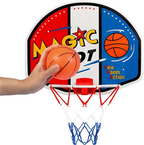 Liberty Imports Indoor Mini Basketball Hoop - 16" x 13" Large Over The Door Plastic Toy Backboard, Net, Ball and Pump for Kids Boys Teens - Suitable for Office, Bedroom, Dorm (Magic Shot) in Saudi Arabia