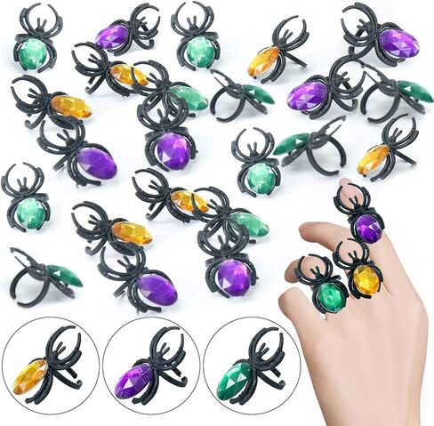 KEPATO Halloween Spider Ring Spider Party تفضل حلقة العنكبوت البلاستيكية المزيفة لتزيين الهالوين in Kuwait