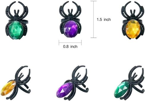 KEPATO Halloween Spider Ring Spider Party تفضل حلقة العنكبوت البلاستيكية المزيفة لتزيين الهالوين in Kuwait