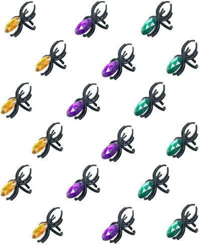 KEPATO Halloween Spider Ring Spider Party تفضل حلقة العنكبوت البلاستيكية المزيفة لتزيين الهالوين in Kuwait