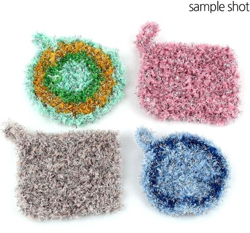 for Scrubbies 12 Skeins Bonbons Yarn Assorted Colors 100% Polyester for Scrubbies Crochet and Knitting Project - Total 648 Yards Craft Kit (Brush) in Saudi Arabia