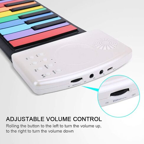 VAlinks Rainbow Roll Up Piano, 49 Keys Flexible Educational Electronic Piano Keyboard with Loud Speaker & 47 Tones, Portable Toy Gift for Birthday/Holiday Parties, Thanksgiving, Christmas, New Year in Kuwait