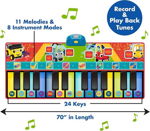First Act Discovery Little Tikes Giant Musical Piano Mat - 70-Inch, 24 Keys, Make Real Music - Record, Playback, Volume Control - Musical Instruments for Toddlers and Kids in Kuwait