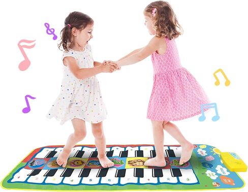 Hapavis Piano Mat with 20 Keys 8 Instruments Sound Kid Musical Playing Carpets Soft Keyboard Blanket Educational Toys in Kuwait