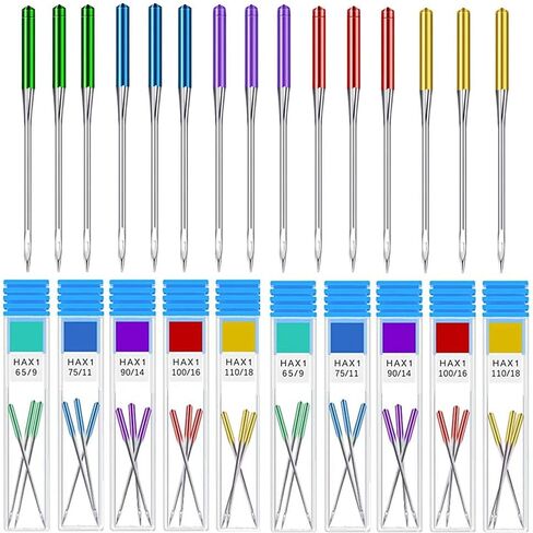 30 Pieces Sewing Machine Needles Universal Regular Point Machine Needles for Singer, Brother, Janome Home Sewing Machine with Size in HAX1 65/9, 75/11, 90/14, 100/16, 110/18 (5 Colors) in Kuwait