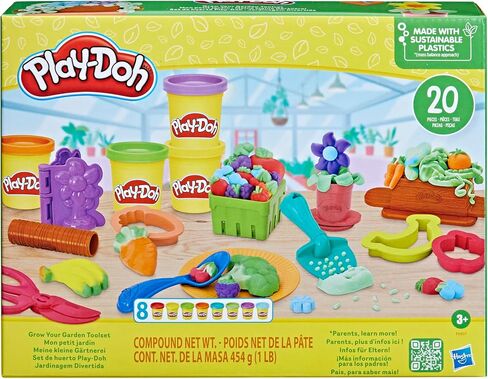 Play-Doh Grow Your Garden Toolset Made with Sustainable Plastics, 20 Accessories, 8 Colors, Kids Toys for 3 Year Old Boys & Girls & Up in Saudi Arabia