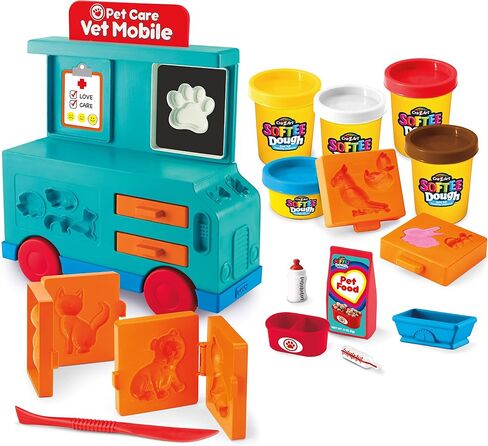 Cra-Z-Art Softee Dough Pet Care Vet Mobile Playset, Modeling Dough Play Toy for Kids Ages 3 Years and Up in Saudi Arabia