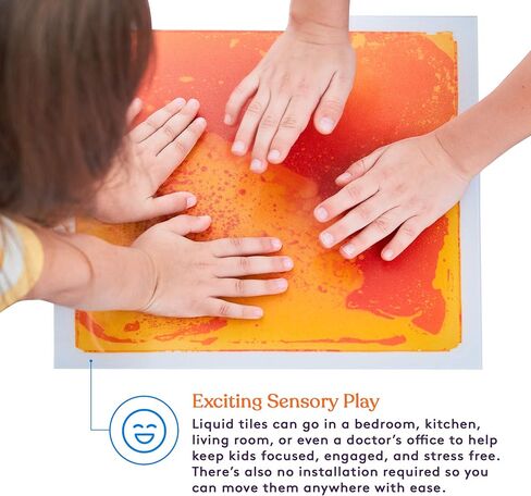 Special Supplies Square Floor Liquid Tiles for Kids, Set of 9, Colorful Early Learning Sensory Activity Mats for Toddlers and Children, Anti-Slip Backing for Active Play, Dance, and Games in Saudi Arabia