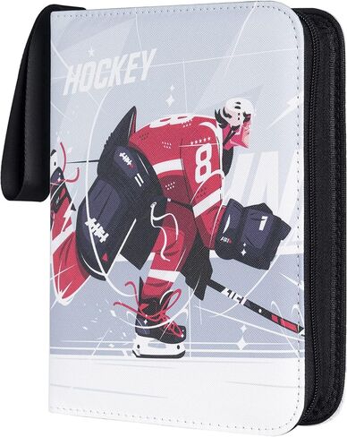 D DACCKIT Hockey Card Binder - Holds 900 Hockey Cards, 9 Pocket Card Holder Book for Hockey Trading Cards, Card Collector Album with Zipper Storage Display Case in Kuwait