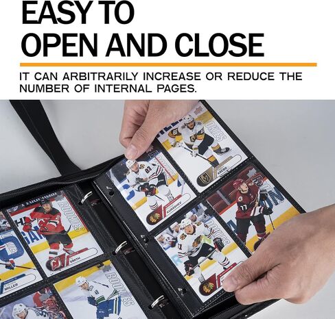 D DACCKIT Hockey Card Binder - Holds 900 Hockey Cards, 9 Pocket Card Holder Book for Hockey Trading Cards, Card Collector Album with Zipper Storage Display Case in Kuwait