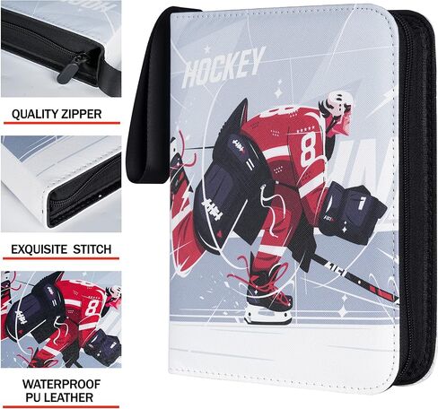 D DACCKIT Hockey Card Binder - Holds 900 Hockey Cards, 9 Pocket Card Holder Book for Hockey Trading Cards, Card Collector Album with Zipper Storage Display Case in Kuwait
