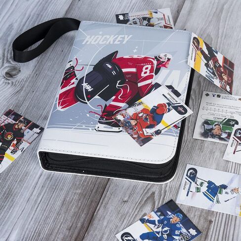 D DACCKIT Hockey Card Binder - Holds 900 Hockey Cards, 9 Pocket Card Holder Book for Hockey Trading Cards, Card Collector Album with Zipper Storage Display Case in Kuwait