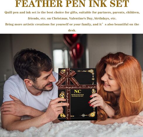 NC Quill Pen and Ink Set, Feather Pen Ink Set, Wax Seal Stamp Set, Feather Calligraphy Pen Set, Valentine’s Day Gift for Writing Lovers Birthday Gift, Holiday Ideal Gift (Purple) in Kuwait