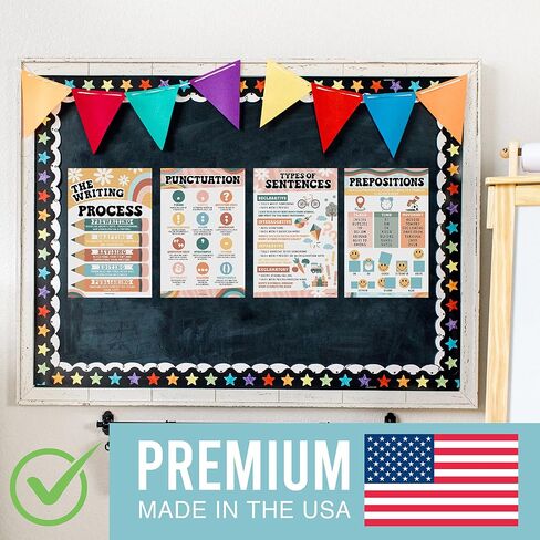 12 Retro Parts Of Speech Posters For Elementary Posters For Language Arts - Grammar Posters For Classroom Elementary Classroom Must Haves, Kids Educational Posters For Elementary School Posters in Saudi Arabia