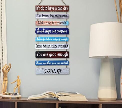 Brother Reed's - لوحة فنية جدارية خشبية فاخرة للتأكيد الإيجابي والتوعية بالصحة العقلية - يجب أن يكون لدى مكتب العلاج في الفصل الدراسي والاستشارة ديكور مكتب للنساء المعلمات in Kuwait
