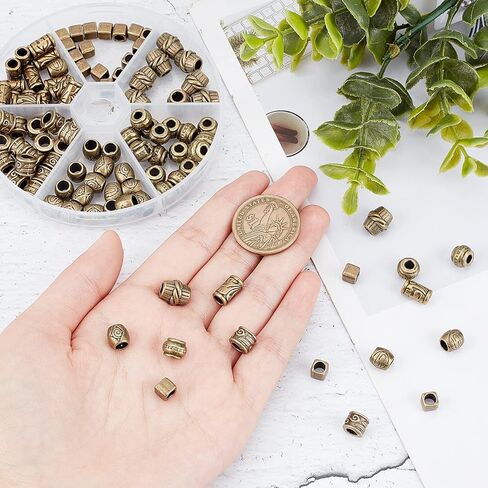 NBEADS حوالي 100 جرام من الخرز المباعد من خليط معدني على الطراز التبتي، 20 نمطًا عشوائيًا من الخرز المعدني المختلط على شكل زهرة مخروطية دائرية من الخرز المباعد لصناعة المجوهرات بنفسك in Kuwait
