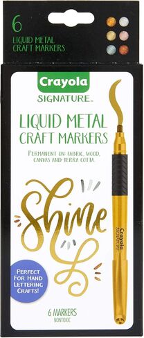 Crayola Metallic Permanent Markers, Fine Point, Assorted Colors, Mothers Day Decorations, 6 Count in Saudi Arabia