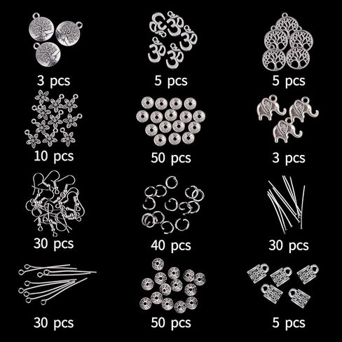 Fishdown 562 جهاز كمبيوتر شخصى 8mm الخرز الزجاجي فرقعة لصنع المجوهرات الخرز الحجري للأساور صنع مجموعة الخرز الملونة هدية عيد ميلاد DIY مجموعة صنع المجوهرات للمبتدئين in Kuwait