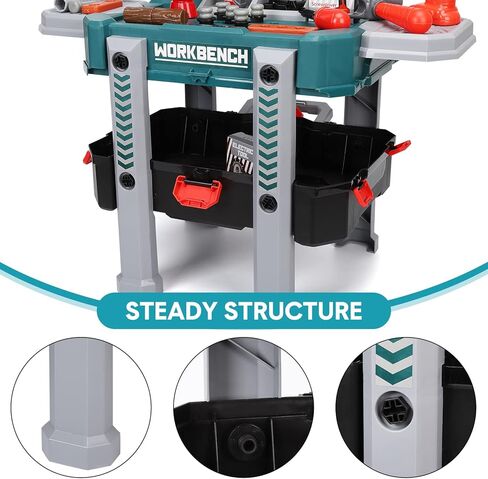 مقعد أدوات الأطفال، منضدة عمل للأطفال الصغار ومجموعة لعب الأدوات، ورشة عمل أدوات اللعب للأولاد، ألعاب أدوات البناء التظاهرية للأطفال الصغار، هدية عيد الميلاد للأطفال in Kuwait