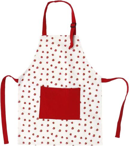 مريلة أطفال KIWOP، مريلة طبخ للأطفال بنمط الفراولة للأطفال مع حزام قابل للتنظيم وجيب كبير، للأولاد والبنات والأطفال الصغار والرسم والخبز والرسم in Kuwait