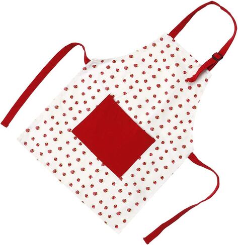 مريلة أطفال KIWOP، مريلة طبخ للأطفال بنمط الفراولة للأطفال مع حزام قابل للتنظيم وجيب كبير، للأولاد والبنات والأطفال الصغار والرسم والخبز والرسم in Kuwait