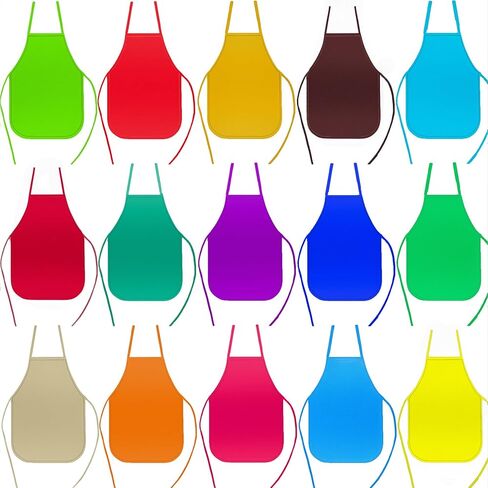 15 قطعة من مآزر قماش الفنانين للأطفال من Cptoion، مآزر رسم للأطفال بـ 15 لونًا، مآزر أطفال متوسطة الحجم للرسم، مآزر فنية للأطفال غير منسوجة للفصول الدراسية والمطبخ والحرف اليدوية ونشاط الرسم الفني in Kuwait