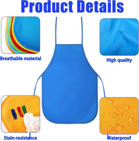 15 قطعة من مآزر قماش الفنانين للأطفال من Cptoion، مآزر رسم للأطفال بـ 15 لونًا، مآزر أطفال متوسطة الحجم للرسم، مآزر فنية للأطفال غير منسوجة للفصول الدراسية والمطبخ والحرف اليدوية ونشاط الرسم الفني in Kuwait