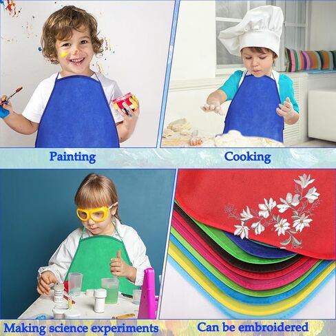 15 قطعة من مآزر قماش الفنانين للأطفال من Cptoion، مآزر رسم للأطفال بـ 15 لونًا، مآزر أطفال متوسطة الحجم للرسم، مآزر فنية للأطفال غير منسوجة للفصول الدراسية والمطبخ والحرف اليدوية ونشاط الرسم الفني in Kuwait