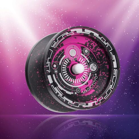 يويو تي 7 سريع الاستجابة للاطفال، يويو معدني من الالومنيوم للمبتدئين مع محمل يويو ضيق C و5 خيوط يويو اضافية + شنطة يويو + قفاز يويو (لون اسود وزهري) in Kuwait