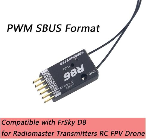 جهاز استقبال راديو ماستر R86 6CH بتنسيق PWM SBUS متوافق مع FrSky D8 لأجهزة أجهزة إرسال الراديو بدون طيار in Saudi Arabia