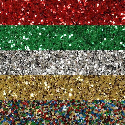 READY 2 LEARN Glitter - Festive - Set of 5-1.8 oz Each - Craft Glitter Kit - Red, Green, Silver, Gold and Multicolor - Perfect for Crafting and DIY in Saudi Arabia