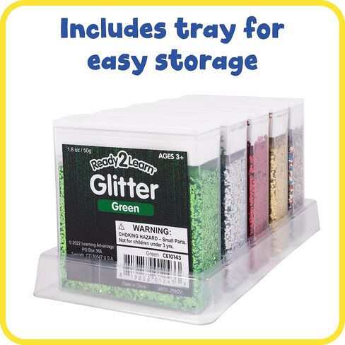 READY 2 LEARN Glitter - Festive - Set of 5-1.8 oz Each - Craft Glitter Kit - Red, Green, Silver, Gold and Multicolor - Perfect for Crafting and DIY in Saudi Arabia
