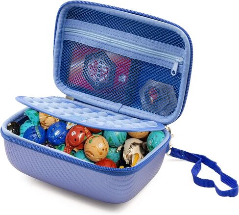 CASEMATIX Travel Case Compatible with Bakugan Figures, BakuCores and Trading Cards - Hard Shell Case with Padded Divider and Wrist Strap Compatible with Collectible Battle Figures - Black in Saudi Arabia