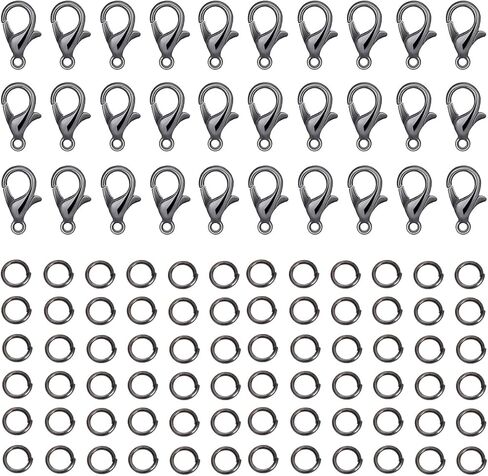 500 Pieces Set Lobster Claw Clasps 100 Lobster Clasps 400 Open Jump Rings for Jewelry Making Bracelet Necklace DIY Jewelry Making Findings Crafts Fastener Hook (Gold) in Kuwait