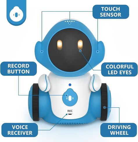 ألعاب الروبوت GILOBABY، روبوتات ناطقة ذكية قابلة لإعادة الشحن للأطفال، روبوت ذكي مع مستشعر لمس للتحكم الصوتي، الغناء والرقص والتسجيل والتكرار وهدايا عيد الميلاد للأولاد والبنات من عمر 6 سنوات فما فوق in Kuwait