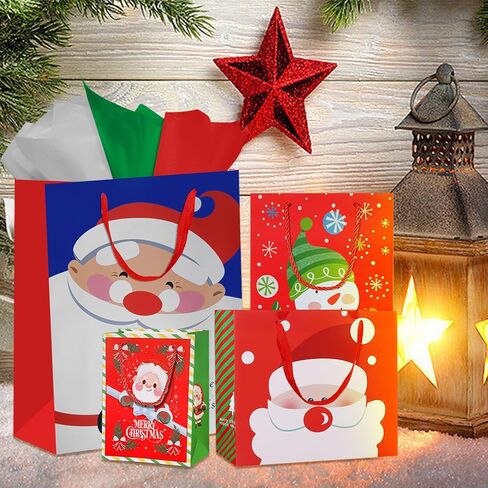 Colodeol Happy Birthday Bags with Tissue Paper And Gretting Cards，8-Pcs Gift Bags Assorted Sizes and Designs, Large, Medium Size Birthday Gift Bag for Boys, Girls, Women and Men’Presents in Kuwait