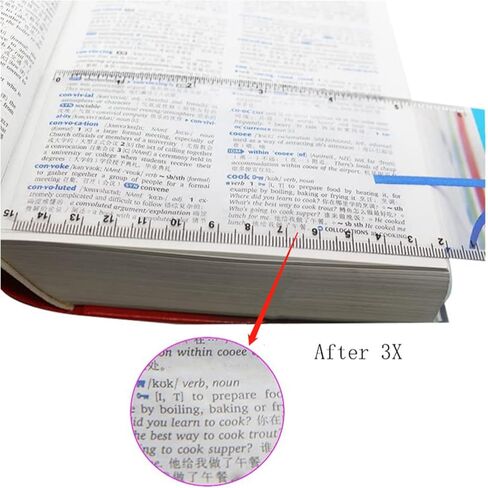 3 قطع من الإشارات المرجعية المكبرة الزرقاء مع مسطرة 6 بوصة، عدسة مكبرة 3X، لقراءة الخطوط الصغيرة والخرائط والكتب in Kuwait