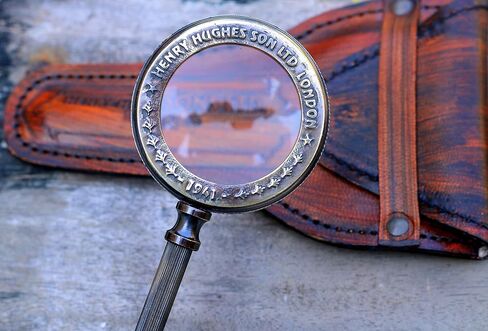 حافظة جلد هنري لندن العتيقة من انتيكليسيوس، عدسة مكبرة محمولة باليد مصنوعة من النحاس الأصفر بجودة عالية للجميع in Kuwait