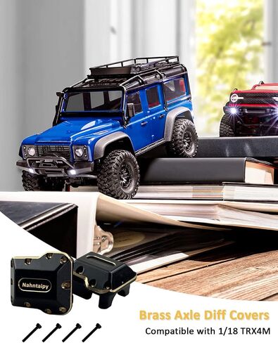 غطاء فرق نحاسي يناسب 1/18 TRX-4M، أغطية فرق المحور الأمامي الخلفي النحاسية، قطعتان in Saudi Arabia
